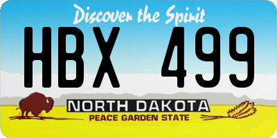 ND license plate HBX499