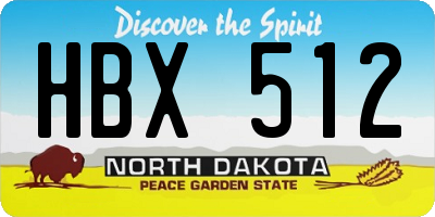 ND license plate HBX512