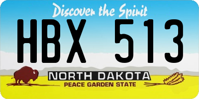 ND license plate HBX513