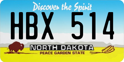 ND license plate HBX514