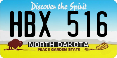 ND license plate HBX516