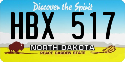 ND license plate HBX517