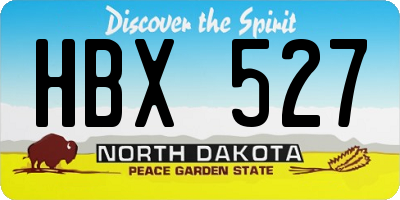 ND license plate HBX527