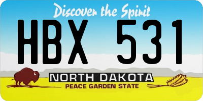 ND license plate HBX531