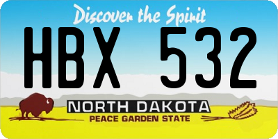 ND license plate HBX532