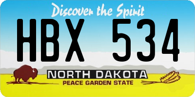 ND license plate HBX534