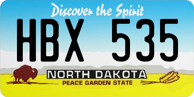 ND license plate HBX535