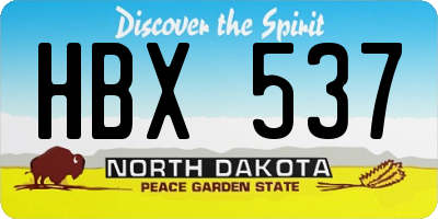 ND license plate HBX537
