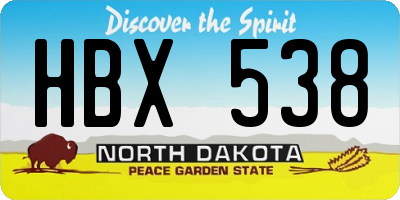 ND license plate HBX538