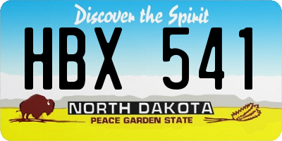 ND license plate HBX541