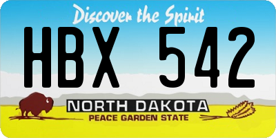 ND license plate HBX542