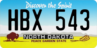 ND license plate HBX543