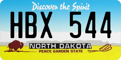 ND license plate HBX544