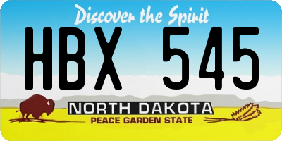 ND license plate HBX545