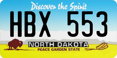 ND license plate HBX553