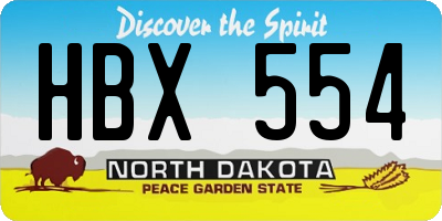 ND license plate HBX554