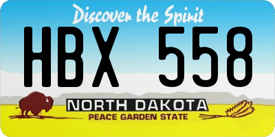 ND license plate HBX558