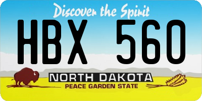 ND license plate HBX560