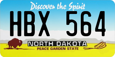 ND license plate HBX564
