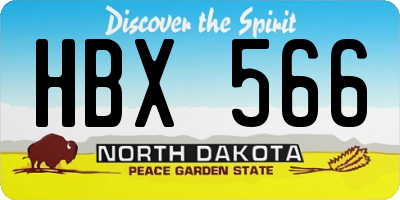 ND license plate HBX566