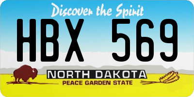 ND license plate HBX569