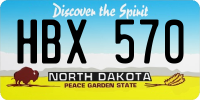 ND license plate HBX570