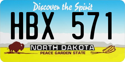 ND license plate HBX571