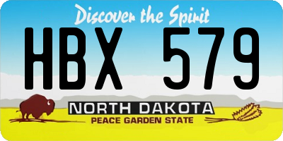 ND license plate HBX579