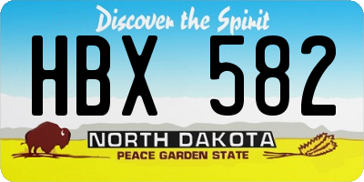 ND license plate HBX582