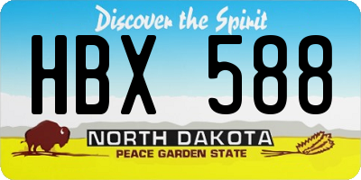 ND license plate HBX588