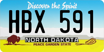 ND license plate HBX591