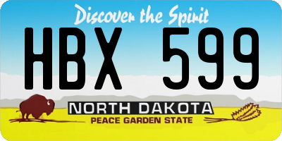 ND license plate HBX599
