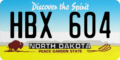 ND license plate HBX604