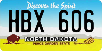 ND license plate HBX606