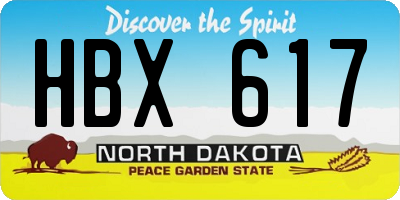 ND license plate HBX617