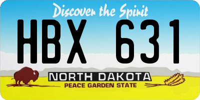 ND license plate HBX631