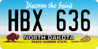 ND license plate HBX636