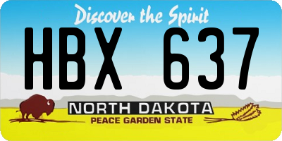 ND license plate HBX637