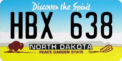 ND license plate HBX638