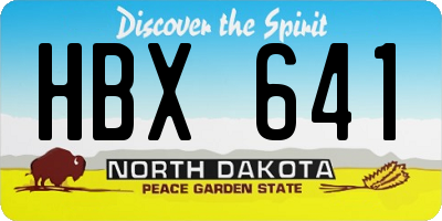 ND license plate HBX641