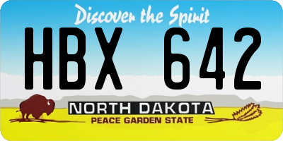 ND license plate HBX642