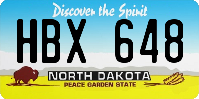 ND license plate HBX648