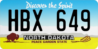 ND license plate HBX649