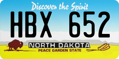 ND license plate HBX652