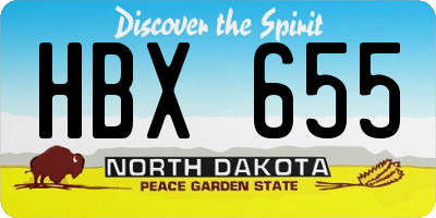 ND license plate HBX655