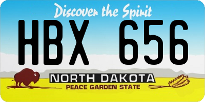ND license plate HBX656