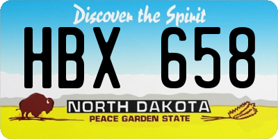 ND license plate HBX658