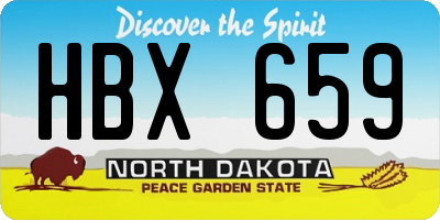 ND license plate HBX659