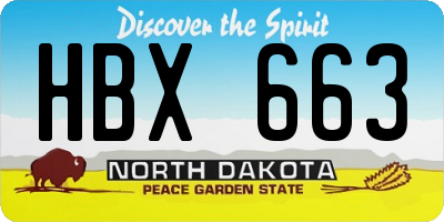 ND license plate HBX663