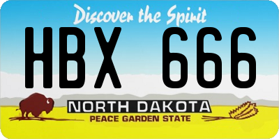 ND license plate HBX666